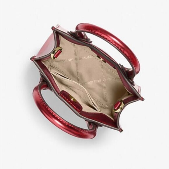 Michael Kors Mercer XS NS Shopper Crossbody Crimson NWT - Picture 2 of 5